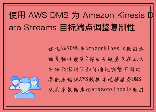 使用 AWS DMS 为 Amazon Kinesis Data Streams 目标端点调整复制性